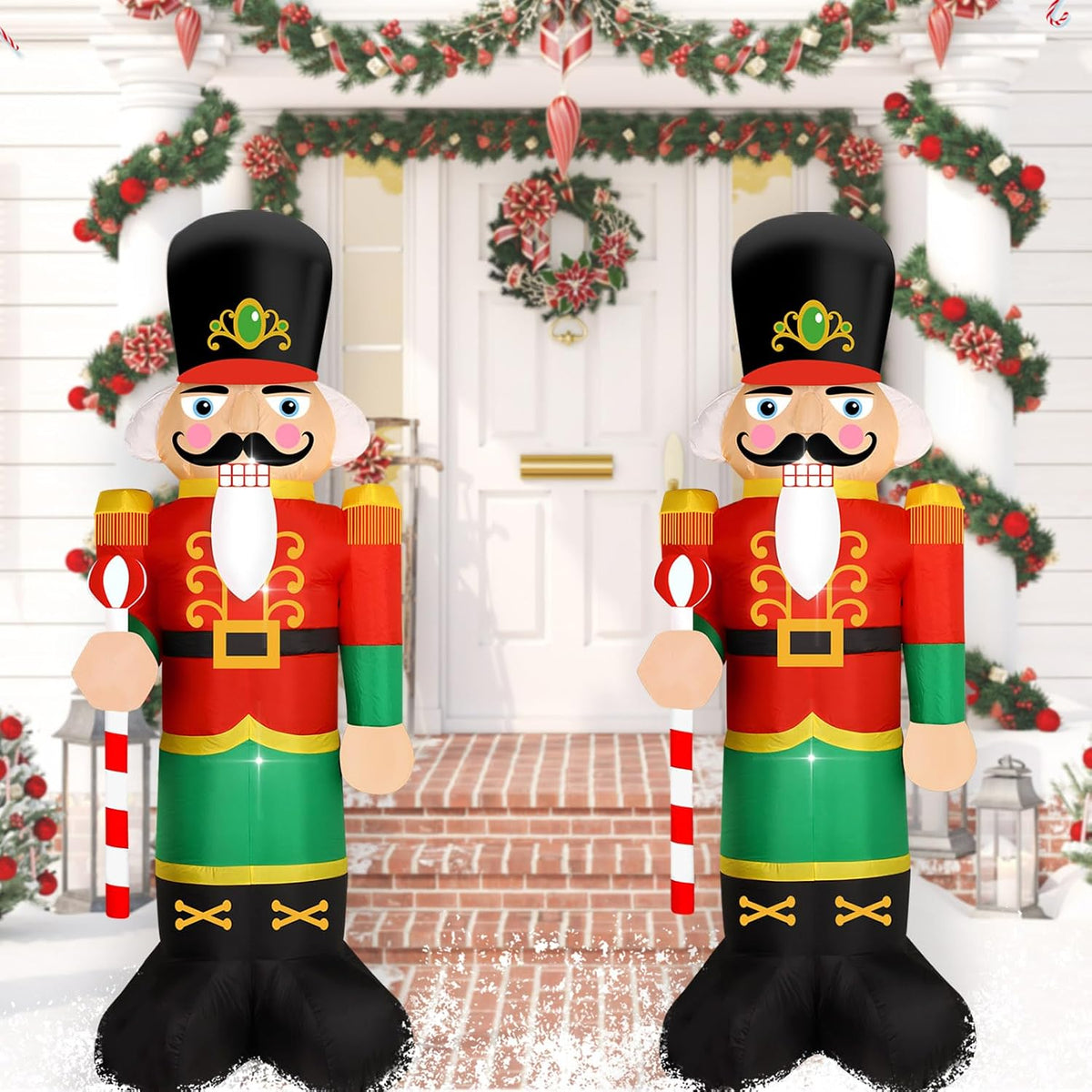 2-Pack Lighted Nutcracker Soldier Christmas Inflatables