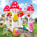10 ft Easter Bunny Mushroom House Archway Inflatable