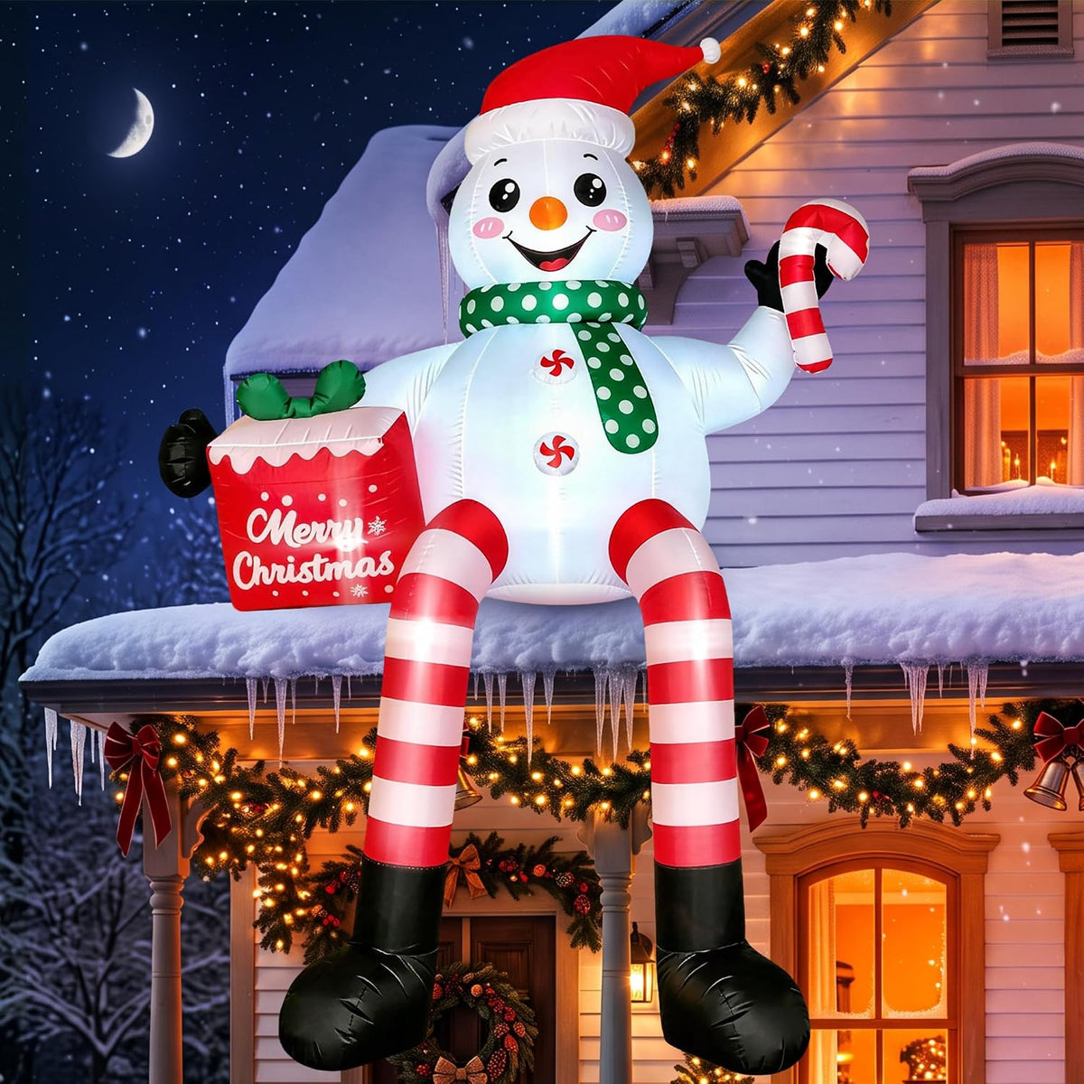 16 ft Giant Lighted Snowman Christmas Inflatable