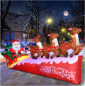 10 ft Santa on Sleigh with Three Reindeer Christmas Inflatable